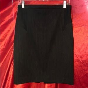 Express Black with Gray Stripe Dress Skirt